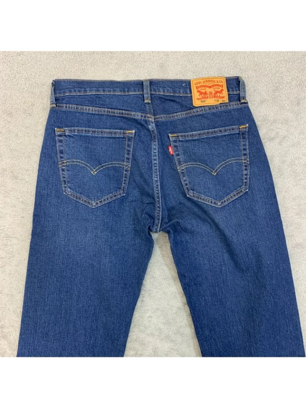 NWT Levi's 505 Regular Straight Men's Jeans 32x34 Blue Dark Wash